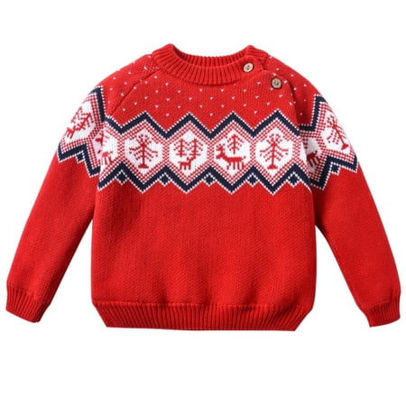 

Bobora Christmas Boys Girls Sweater Winter Autumn Children Clothing Pullover Knitted Sweater Kids Party Sweaters