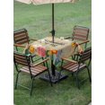 thumbnail image 4 of Outdoor Tablecloth with Umbrella Hole for Patio/Picnic/Party/Camping, Spring Flowers Waterproof Table Cloth Square Cover Washable, Farmhouse Vintage Botanical Florals Plants (54"x 54"), 4 of 8