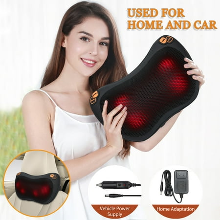 SAYFUT Shiatsu Back and Neck Heating Massager Pillow with 3D Nodes for Sore Muscles, Deep Kneading, Car Seat, Best Relaxation Gifts for Dad/ Mom/ Men/ Women