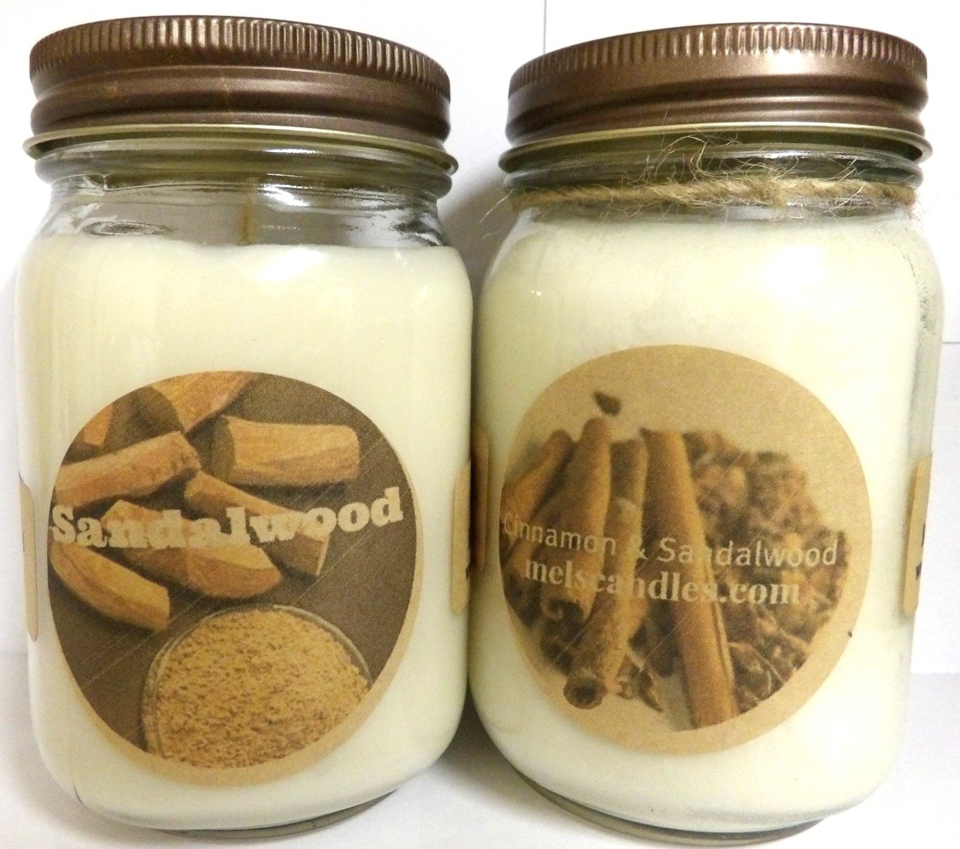 COMBO Sandalwood and Cinnamon Sandalwood Set of Two 16oz All Natural
