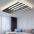 thumbnail image 2 of Thin Grey White Line Fluorescent Light Covers, American Flag Star Magnetic Light Covers for Ceiling Lights, Fluorescent Ceiling Shade Filters for Classroom Bedroom Office 4x2Ft x 2PCS, 2 of 8
