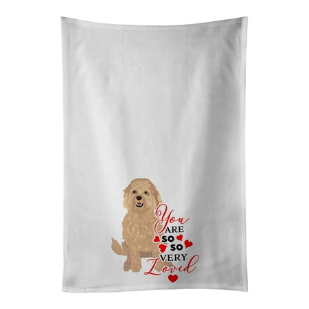 

Doodle Fawn #1 so Loved White Kitchen Towel Set of 2 19 in x 28 in