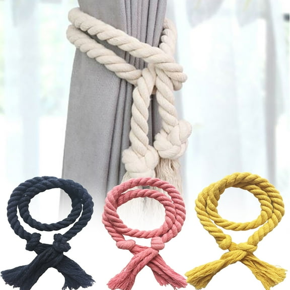 Cdar 2 Pcs Home Curtain Buckles Tie Rope Solid Color Curtain Tieback Holder Clips Decor