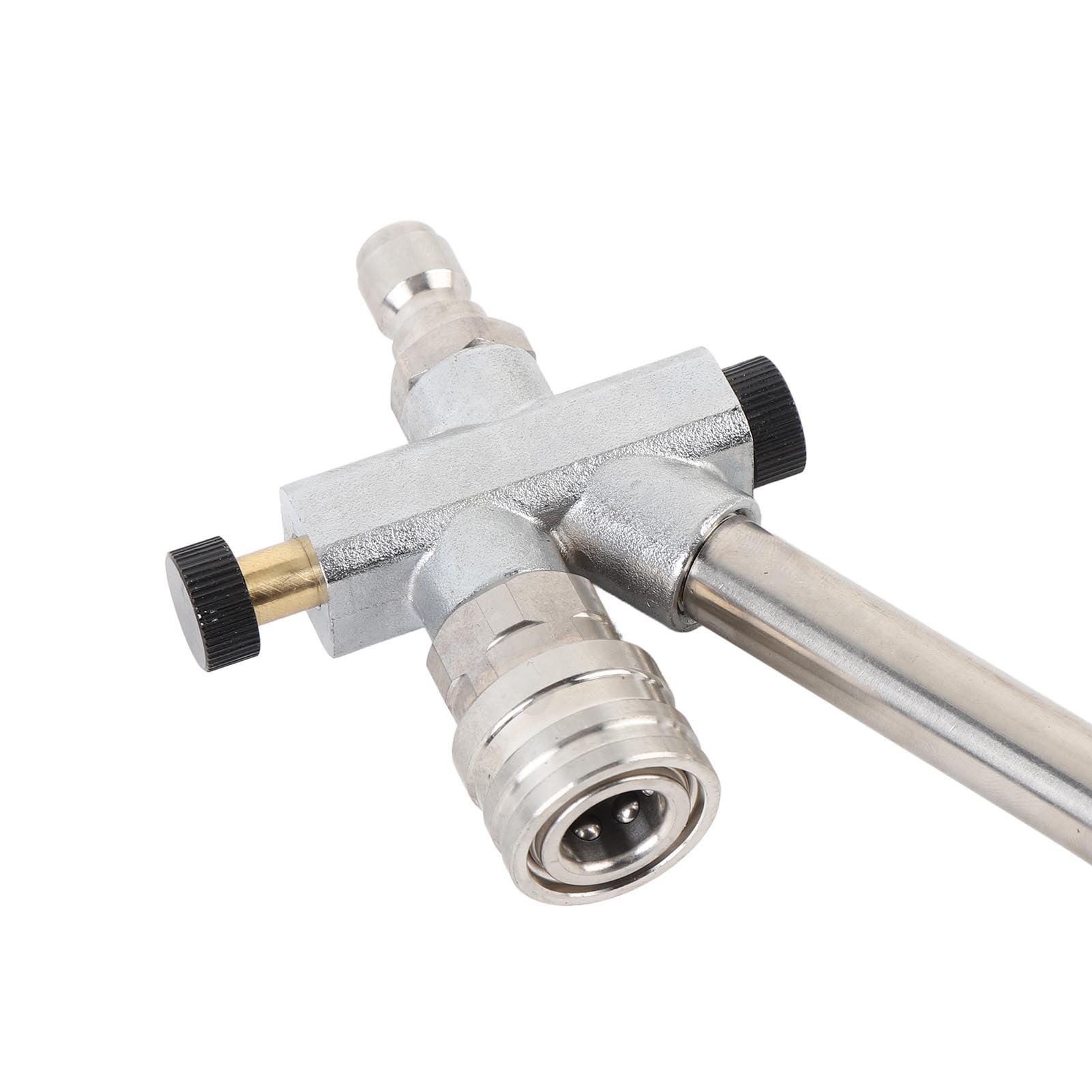 BIMZUC Dual Connector Pressure Washer Wand Stainless Steel 6000 PSI Multifunctional Foam Cannon Accessory with Double Tip Attachment