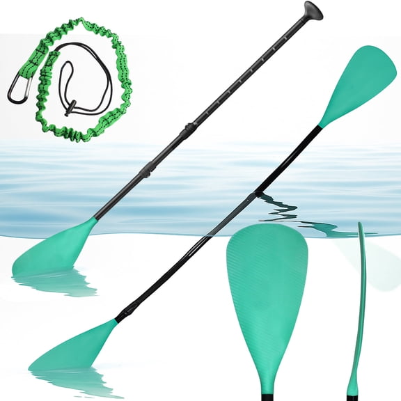 BeGrit 2-in-1 SUP Paddle & Kayak Paddle, 4-Piece Adjustable, Carbon Fiber Blade, Floating, with Leash