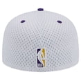 thumbnail image 4 of Men's New Era White/Purple Los Angeles Lakers Throwback 2Tone 59FIFTY Fitted Hat, 4 of 6