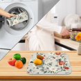 thumbnail image 3 of Yayeee Dish Drying Mat for Kitchen Counter 18" x 24" Microfiber Super Absorbent Coffee Decorative Pad, Red and White Floral Pattern, 3 of 9
