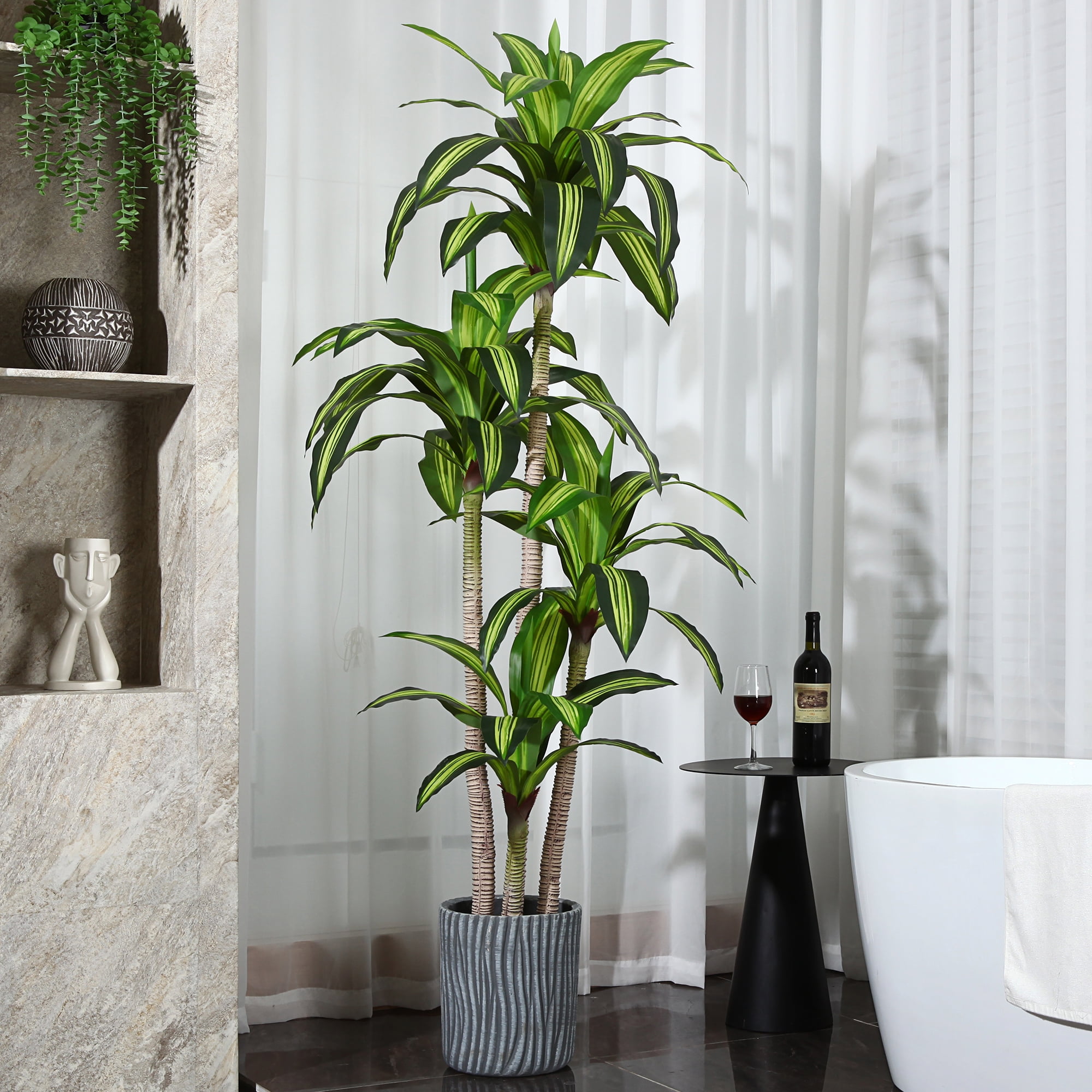 Olivier Artificiel LOVMOR 2.1m - Plante En Soie Réaliste Pour Décoration Intérieur Et Extérieur