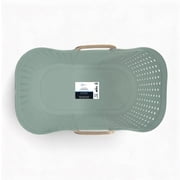 Mainstays Oval Flex Laundry Basket, Sage Plastic