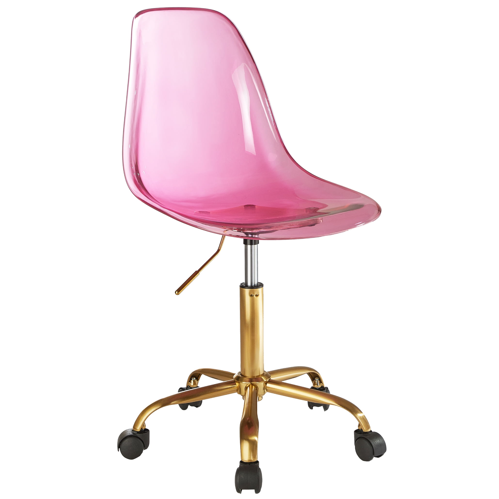 Urban Shop Acrylic and Metal Rolling Office Chair Clear Walmart