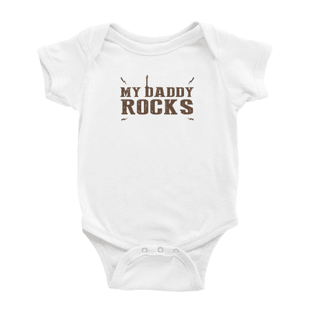 

My Daddy Rocks Funny Baby Romper Boy Girl Unisex
