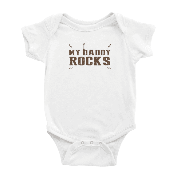 My Daddy Rocks Funny Baby Romper Boy Girl Unisex