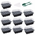 thumbnail image 2 of Paquete de 10 bandejas de inicio de semillas de de plantas de bandeja de plántulas de 120 celdas con tapa y Negro kusrkot bandeja de plántulas con domo de humedad, 2 of 7