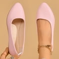 thumbnail image 4 of Womens Leather Pointed Toe Ballet Flats Shoes Low Wedges Slip On Loafers Comfortable Non Slip Dressy Shoes Pink Size 9.5, 4 of 6