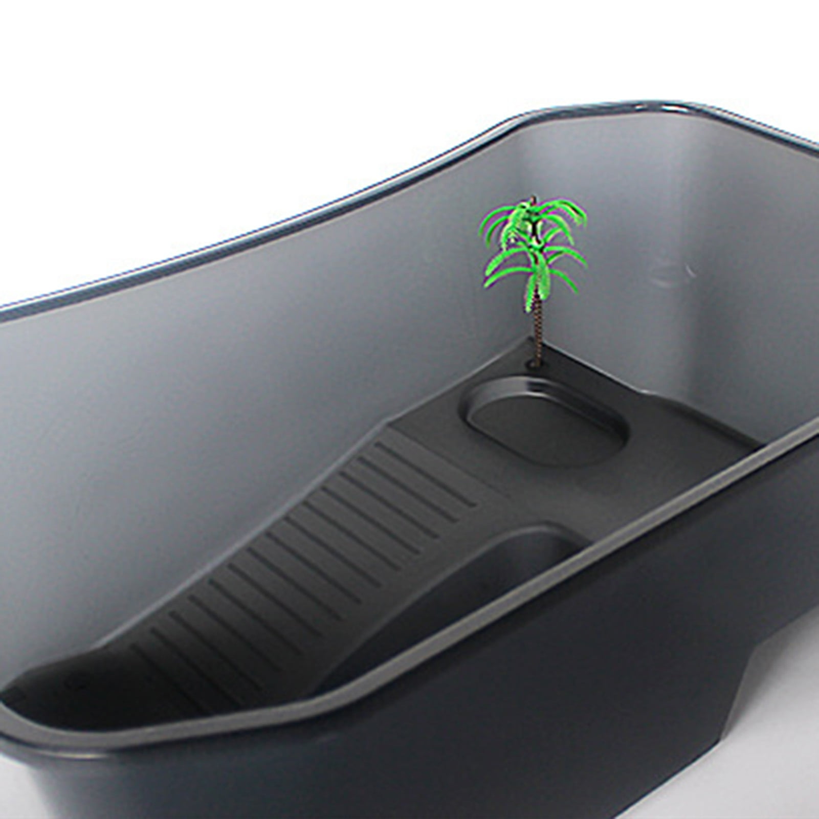 Bobasndm Turtle Tank with Lid, Plastic Turtles Fish Tank Habitat with Plant Platform, Turtle Aquarium with Lid, Basking Platform, Terrapin Lake to Prevent Climbing for Crawfish