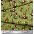 thumbnail image 2 of Soimoi Georgette Viscose Fabric Musical Instruments,Monkey & Rat Cartoon Print Fabric by The Yard 42 Inch Wide, 2 of 3