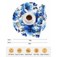 thumbnail image 6 of 15 Inch Round Placemats Set of 4, Blue Flowers Non Slip Heat Insulation PP Table Mats, Spring Watercolor Leaves Floral Plants Washable Place Mats for Kitchen Dining Party Table Decor, 6 of 7