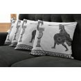 thumbnail image 2 of Ambesonne Retro Throw Pillow Cover 4 Pack, Hero and Dragon Myth, 18", Grey Charcoal Grey White, 2 of 6