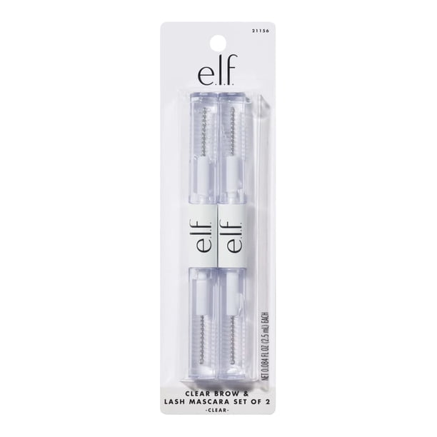 e.l.f. Clear Lash & Brow Mascara, paquete de 2, gel acondicionador transparente para cejas y pestañas para peinar, definir y separar, larga duración, vegano y libre de crueldad animal