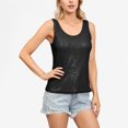 thumbnail image 3 of Women's Sequin Tank Top Sleeveless Scoop Neck Sparkly Party Blouse - X Large, Black, 3 of 6