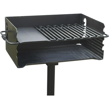 Pilot Rock Heavy-Duty Jumbo Steel Park-Style Charcoal Grill, 24 1/4in. x 16 1/8in., Model# CBP-247