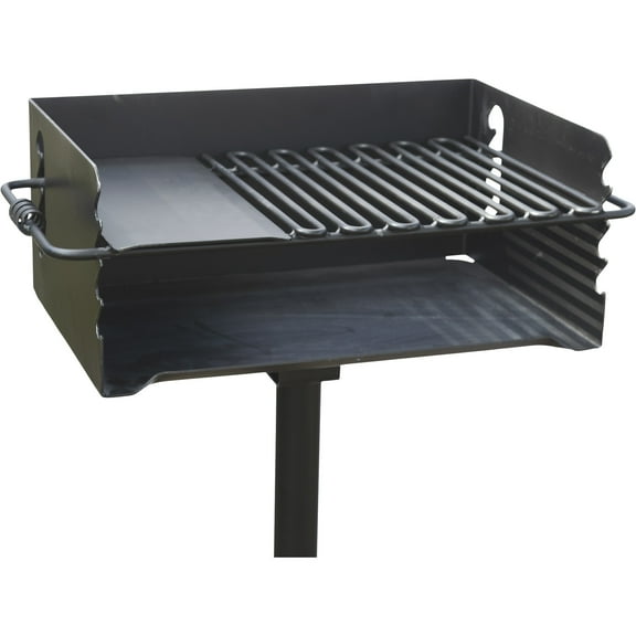 Pilot Rock Heavy-Duty Jumbo Steel Park-Style Charcoal Grill, 24 1/4in. x 16 1/8in., Model# CBP-247