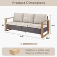 thumbnail image 7 of Unnifurnzi Outdoor Wicker Couch-3 Seater High Back Patio Couch Patio Sofa for Deck Porch Garden Balcony Poolside-Brown/Beige, 7 of 7