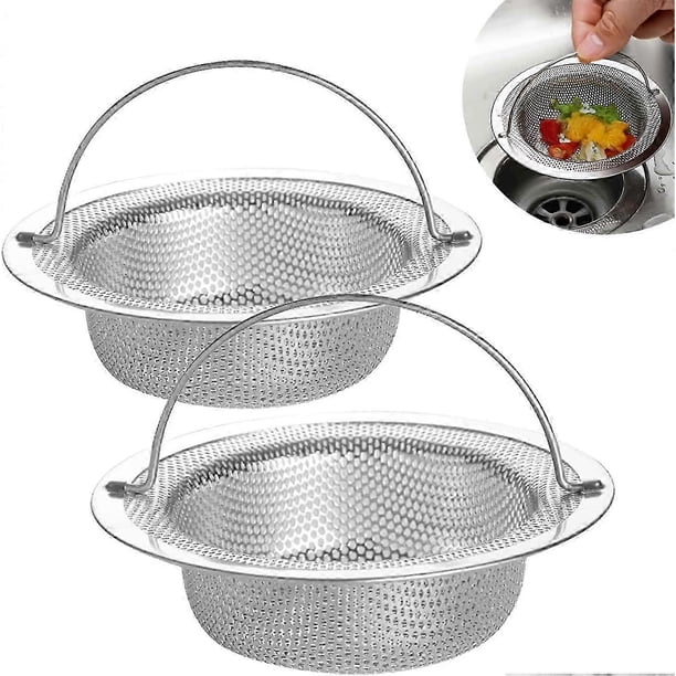 2 Pack Upgraded Stainless Steel Kitchen Sink Strainer,with Lift-up Handle,Rust Free,Anti Clogging