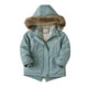 thumbnail image 1 of Abrigo De Invierno Para Niños Pequeños Chaquetas De Abrigo Para Niñas Chaquetas Gruesas Chaquetas Con Capucha De Lana Chaqueta Con Cremallera Chaqueta Verde Odeerbi LM103-4594, 1 of 9