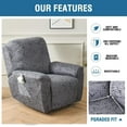 thumbnail image 3 of Recliner Slipcovers 4-Pieces Recliner Covers Recliner Couch Covers Recliner Chair Cover Non Slip Reclining Slipcovers with Storage Pockets Furniture Protector for Living Room, 3 of 8