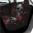 thumbnail image 3 of HUIACONG Car Seat Cover Set, with Auto Hand Rest Pad Car Center Console Armrest Cover Car Seat Covers, 14-Piece Skull and Rose Pattern Car Interior Accessory Kit, 3 of 7