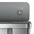 thumbnail image 4 of simplehuman 58 Liter / 15.3 Gallon Rectangular Dual Compartment Recycling Step, Brushed Stainless Steel with Soft-Close Plastic Lid Kitchen Trash Can, 4 of 5
