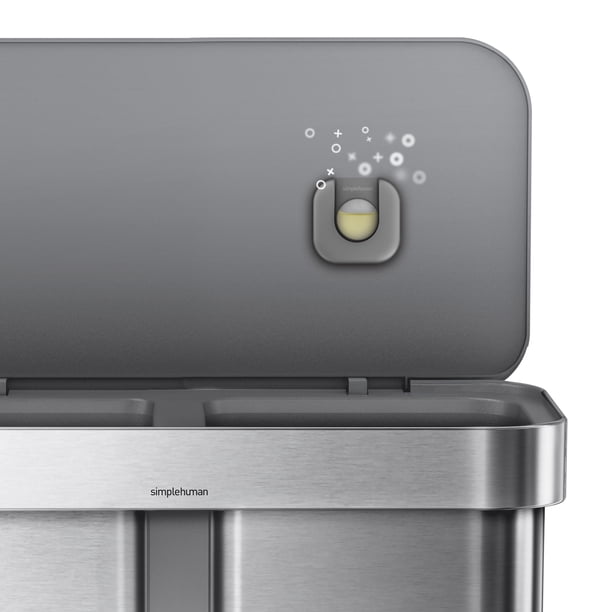 simplehuman 58L/15.3G Dual Compartment Recycling Bin, Stainless