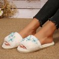 thumbnail image 6 of Open Toe Slippers Women Ladies Fashion Winter Decoration Open Toe Flat Bottom Slippers Womens House Shoes Green 39, 6 of 7