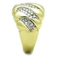 thumbnail image 4 of Womens Gold Rings Two-Tone IP Gold (Ion Plating) Stainless Steel Ring with Top Grade Crystal in Clear TK1559, 4 of 4