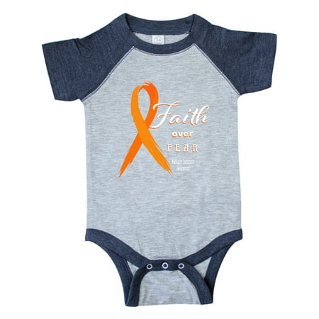 

Inktastic Faith Over Fear Multiple Sclerosis Awareness Orange Ribbon Gift Baby Boy or Baby Girl Bodysuit