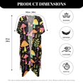 thumbnail image 6 of HELLHERO High Quality Fabrics Long Kimono Swimsuit Cover Up for Vacation Casual Free Size Women's Swimsuit Coverups Mushroom Pattern, 6 of 6