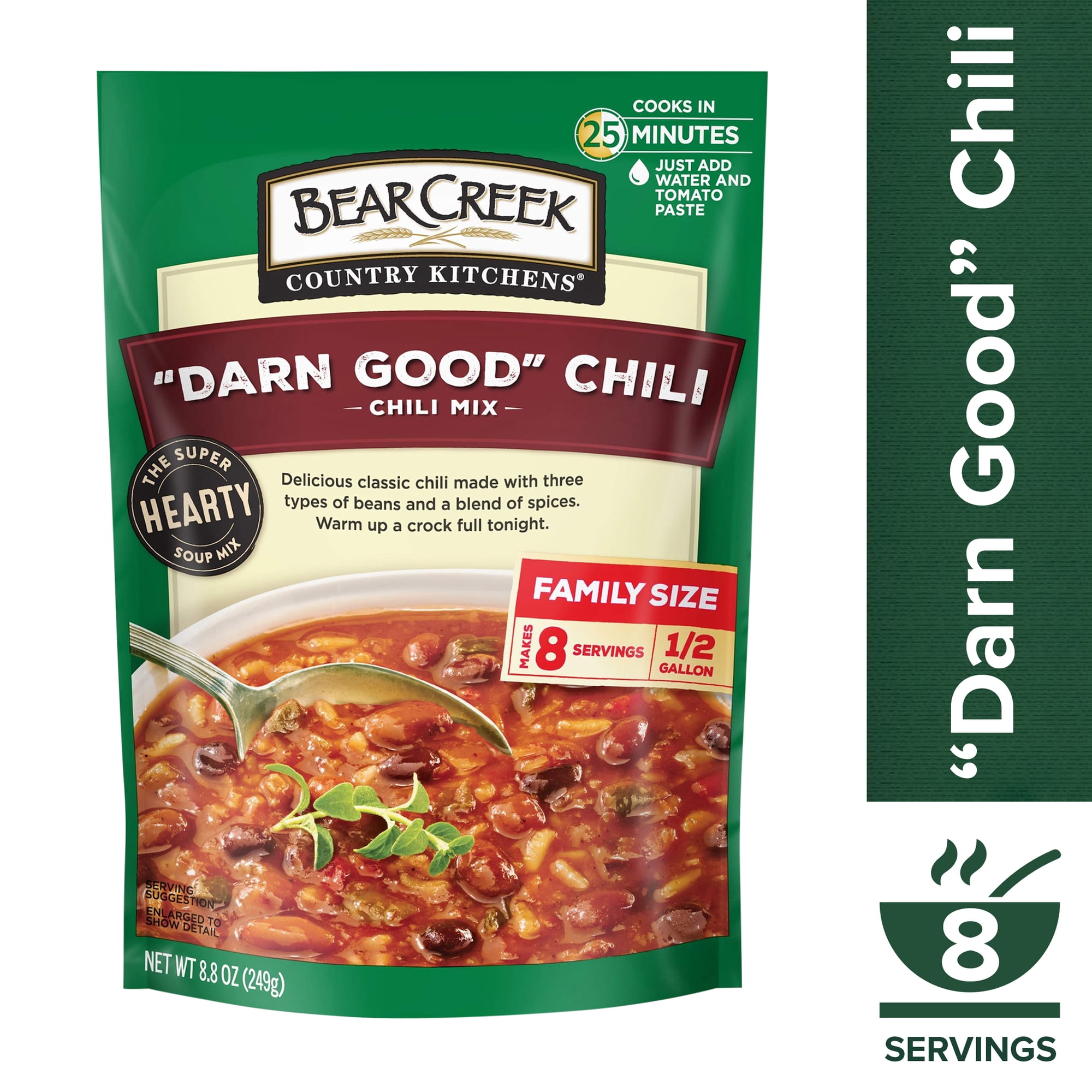 Bear Creek Country Kitchens Darn Good Chili Soup Mix, Shelf-Stable, 8 Servings, 8.8 oz Bag