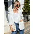 thumbnail image 5 of OYang Women's Loose Blazer Jackets , 3/4 Bell Sleeve Button Blazers with Pockets for Office Work Suit White S, 5 of 7