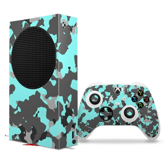 WraptorSkinz Skin Wrap compatible with the 2020 XBOX Series S Console and Controller WraptorCamo Old School Camouflage Camo Neon Teal (XBOX NOT INCLUDED)