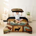 thumbnail image 2 of jejeloiu Vintage Bass Fishing Twin Duvet Cover,Hunting Cabin Print Twin Bedding For Boys,Brown Green,Black Reversible,2-Piece,1 Duvet Cover and 1 Pillowcase, 2 of 6