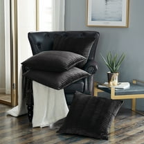 Home Soft Things Pleated Velvet 4 Piece Throw Pillow Cover Set - Gun Metal - 20" x 20"