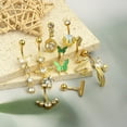 thumbnail image 3 of Dsseng Belly Button Ring 14G Dangle Belly Rings Mix Styles Navel Rings Silver 10 Pcs, 3 of 8