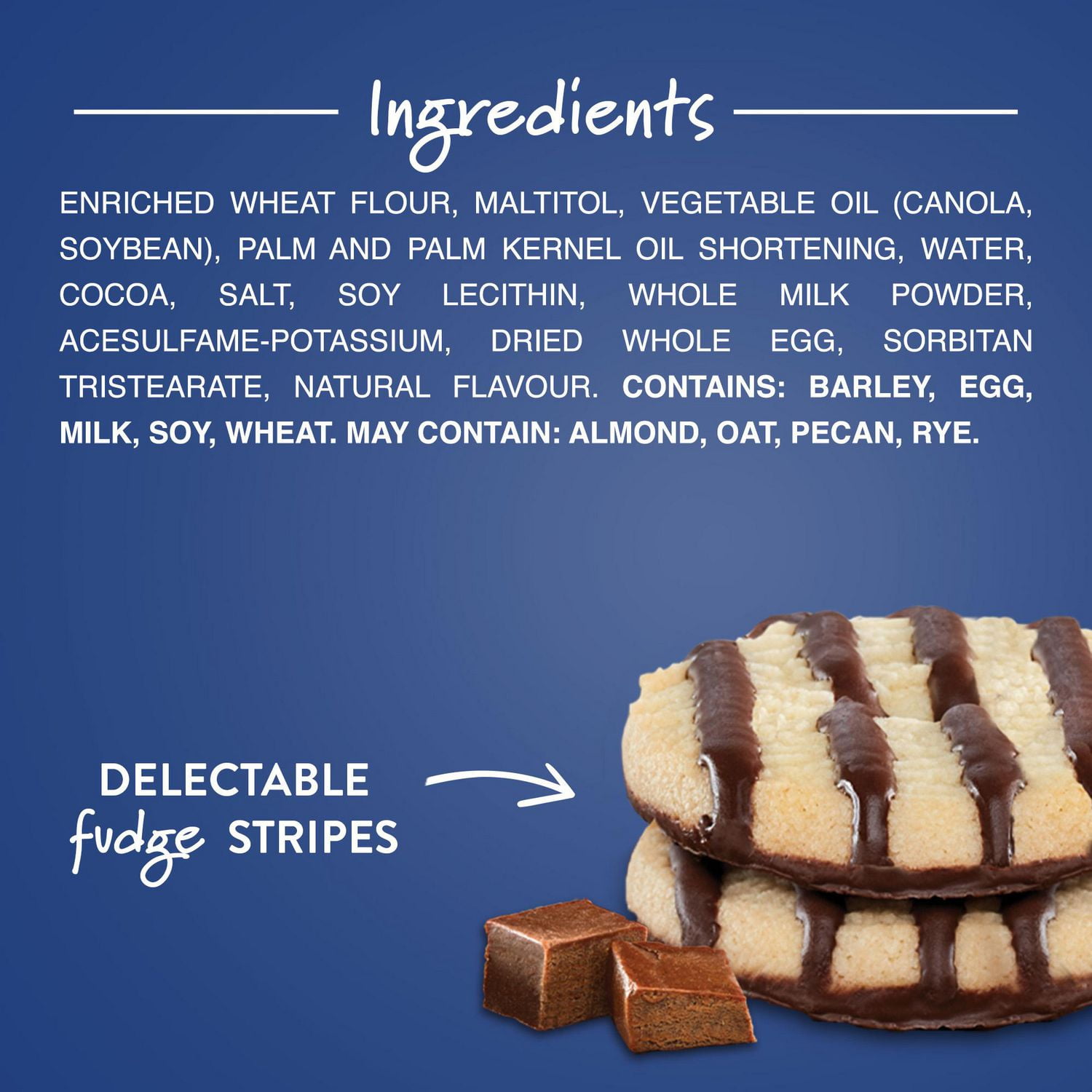 Voortman No Sugar Added Fudge Striped Shortbread Cookies, 320 g