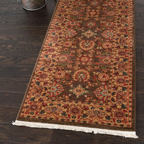 Unique Loom Edinburgh Collection Area Rug - Monroe (2' 7" x 10' Runner Light Brown/Beige)