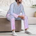 thumbnail image 7 of Honeii Rainbow Pattern Mens Pajamas Set,2pcs Men's Lounge Long Sleeve Sleep Shirt and Pajama Bottoms Sleepwear Set,Mens Pjs Sets-X-Large, 7 of 7
