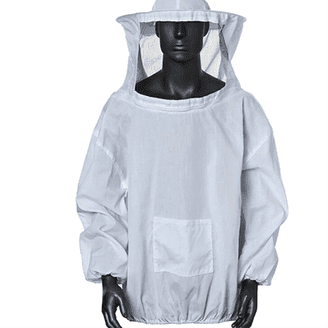 Beekeeping Air Mesh Jacket With Round Veil - Ventilated Beekeeper Suit White (Multiple Sizes Available)
