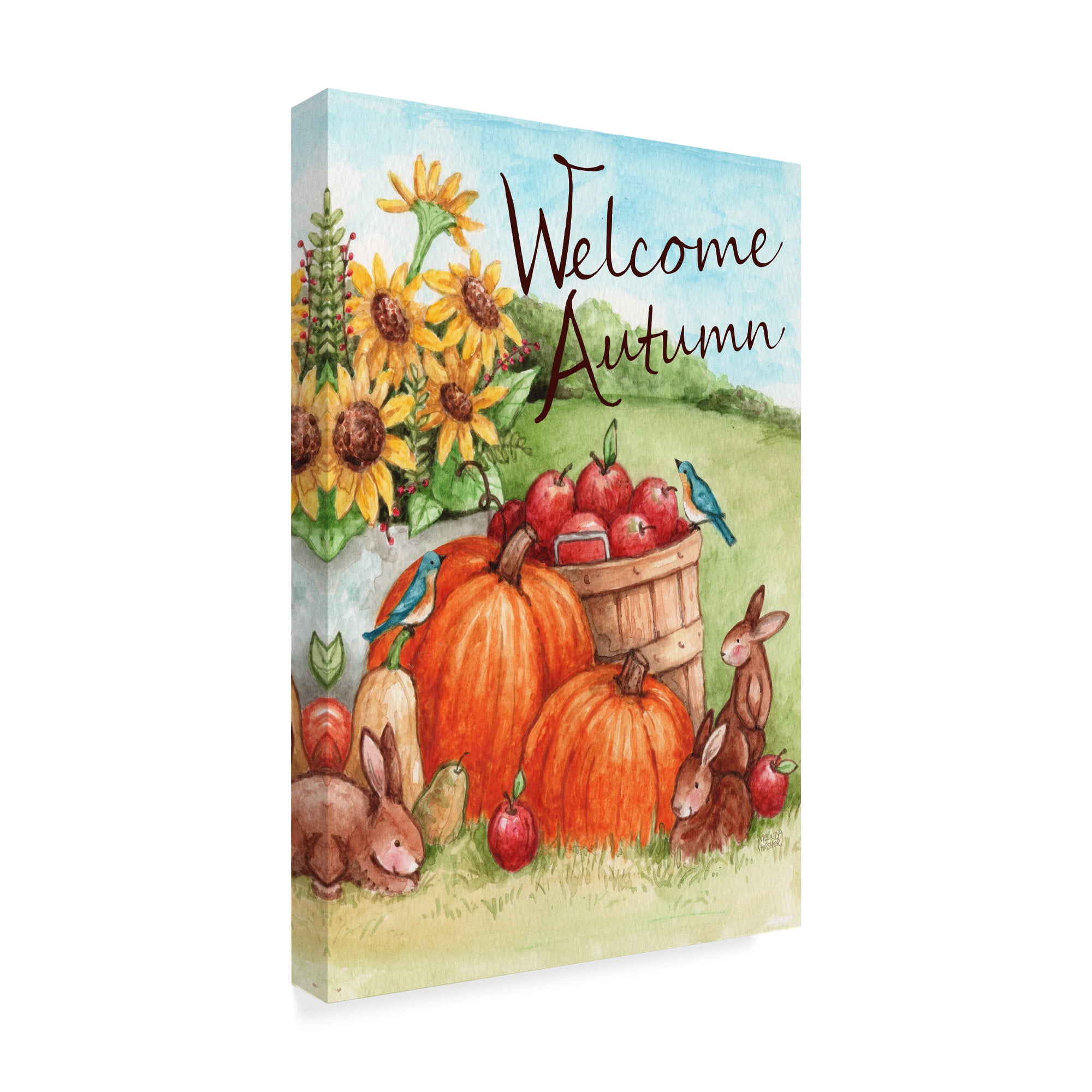 Trademark Fine Art 'Welcome Autumn Pumpkin' Canvas Art by Melinda Hipsher