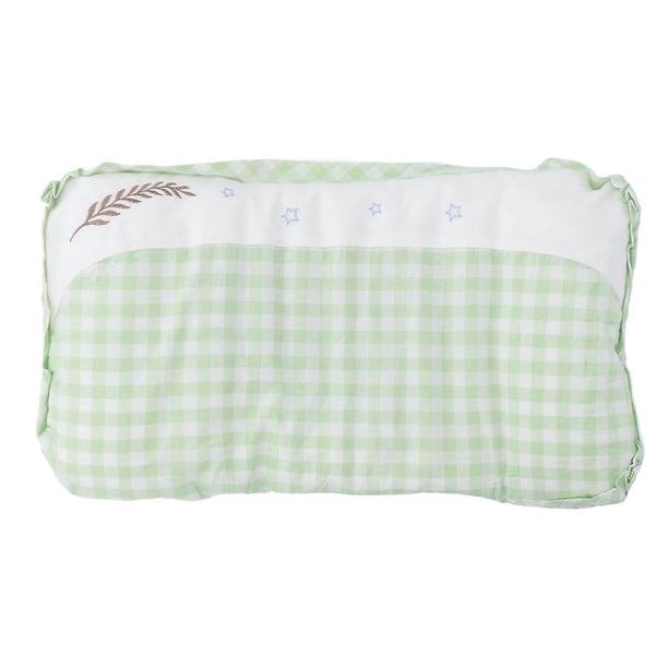 Comfortable and versatile baby pillow in soft cotton, breathable, corrects flat head, grass green