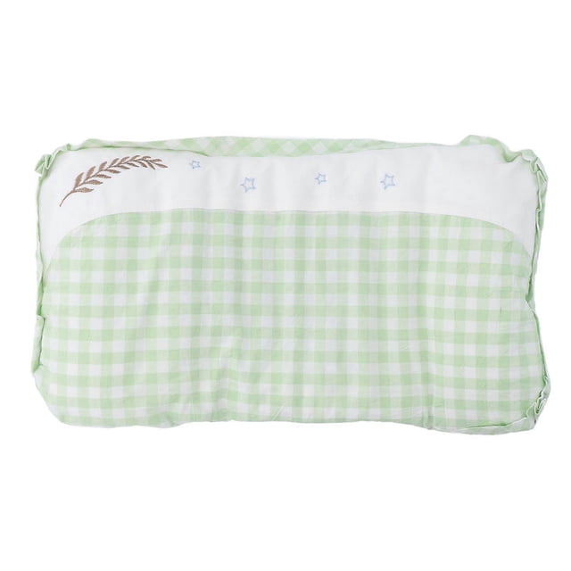 Comfortable and versatile baby pillow in soft cotton, breathable, corrects flat head, grass green